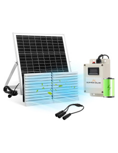 Ventilador Solar Doble SUNYIMA 20W con Batería 3600mAh