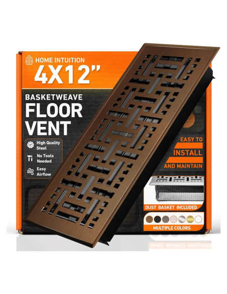 Cubierta de Ventilación de Piso Home Intuition 4x12 Bronce