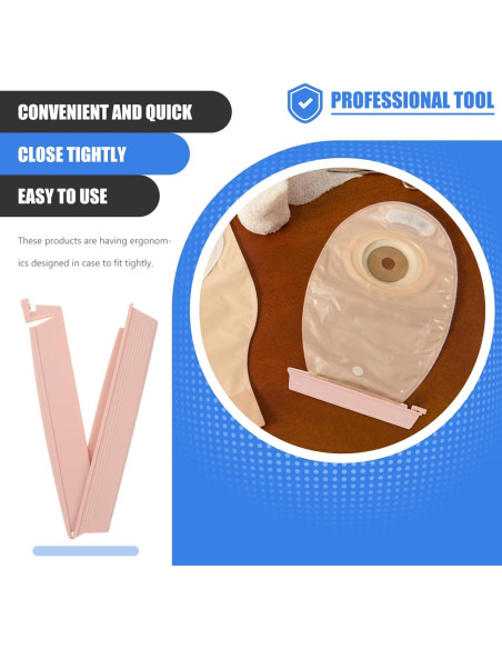 Clip de Bolsa de Ostomía Healifty 10 Piezas Drenable a Prueba de Fugas