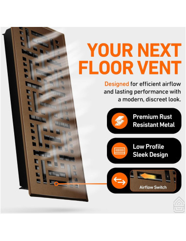 Cubierta de Ventilación de Piso Home Intuition 4x12 Bronce