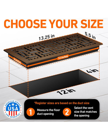 Cubierta de Ventilación de Piso Home Intuition 4x12 Bronce