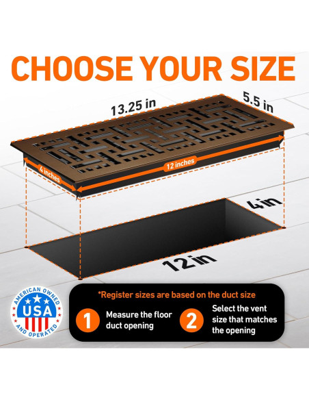 Cubierta de Ventilación de Piso Home Intuition 4x12 Bronce