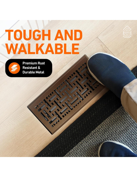 Cubierta de Ventilación de Piso Home Intuition 4x12 Bronce