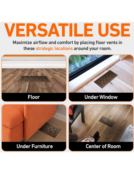 Cubierta de Ventilación de Piso Home Intuition 4x12 Bronce