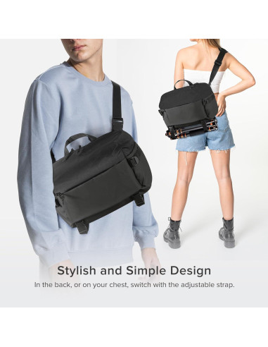 Bolsa de Mensajero para Cámara DSLR Impermeable Negra - CSB-01