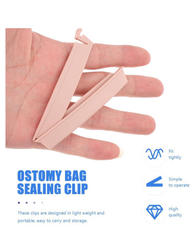 Clip de Bolsa de Ostomía Healifty 10 Piezas Drenable a Prueba de Fugas