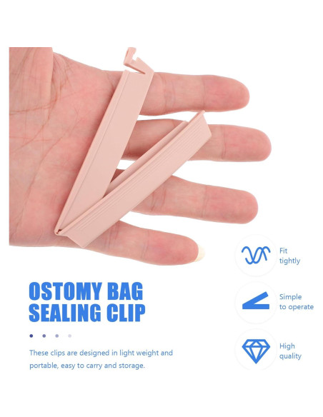 Clip de Bolsa de Ostomía Healifty 10 Piezas Drenable a Prueba de Fugas