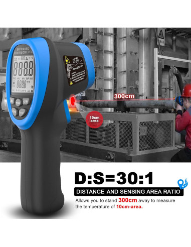 Termómetro Infrarrojo Digital AIOMEST AI-1500 -50 a 1500C