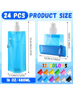 Paquete de 24 Botellas de Agua Plegables Teenyyou 480ml 2