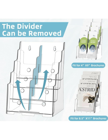 Soporte de Folletos Acrílico 4 Niveles PPH-Sisy 8.5x11"