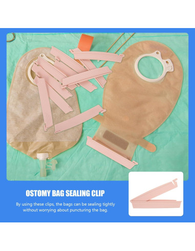 Clip de Bolsa de Ostomía Healifty 10 Piezas Drenable a Prueba de Fugas