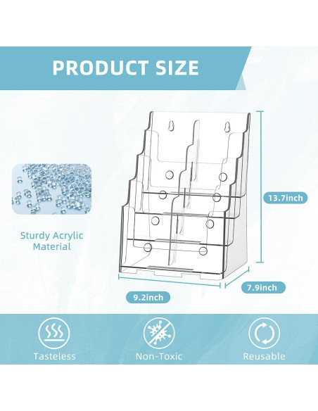 Soporte de Folletos Acrílico 4 Niveles PPH-Sisy 8.5x11"