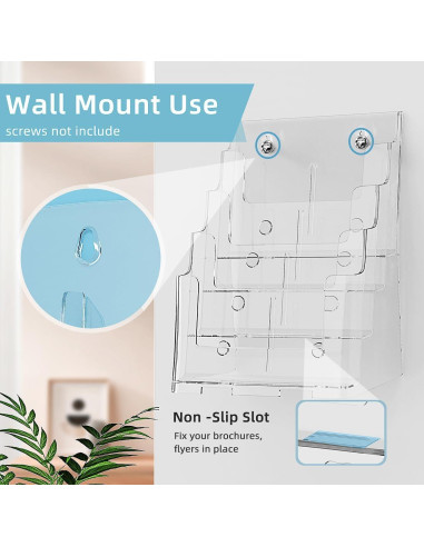 Soporte de Folletos Acrílico 4 Niveles PPH-Sisy 8.5x11"