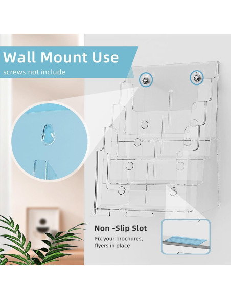 Soporte de Folletos Acrílico 4 Niveles PPH-Sisy 8.5x11"