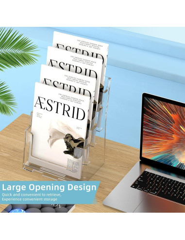 Soporte de Folletos Acrílico 4 Niveles PPH-Sisy 8.5x11"