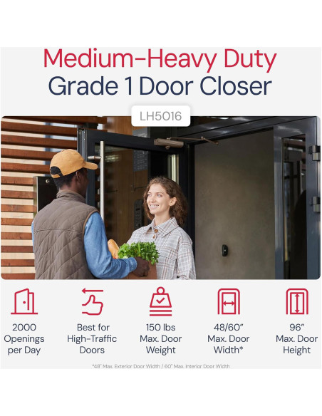 Cerradura automática de puerta Lawrence LH5016 - Bronce oscuro