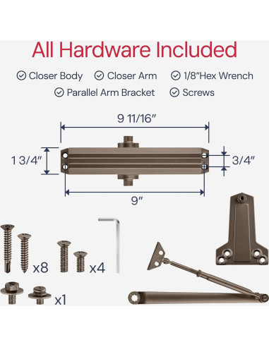Cerradura automática de puerta Lawrence LH5016 - Bronce oscuro