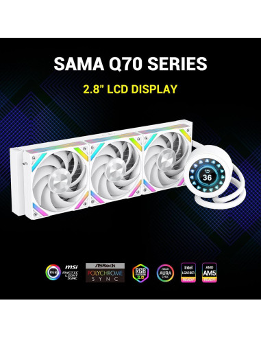 Enfriador de CPU Líquido SAMA Q70 360mm con Pantalla LCD 2.8"