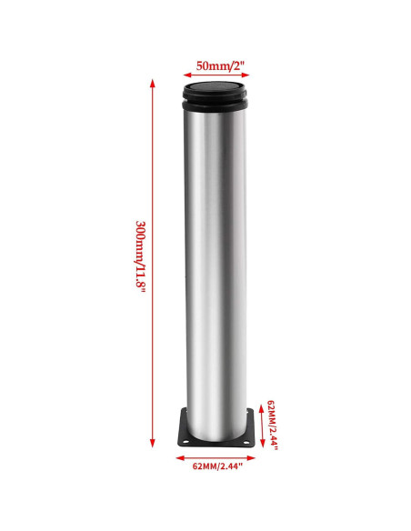 Juego de 4 patas ajustables Kyuionty de acero inoxidable 30 cm