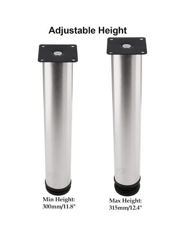 Juego de 4 patas ajustables Kyuionty de acero inoxidable 30 cm