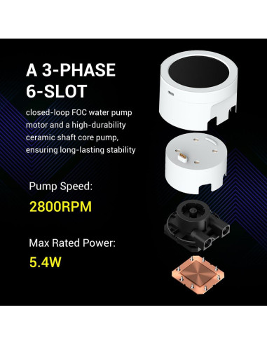 Enfriador de CPU Líquido SAMA Q70 360mm con Pantalla LCD 2.8"