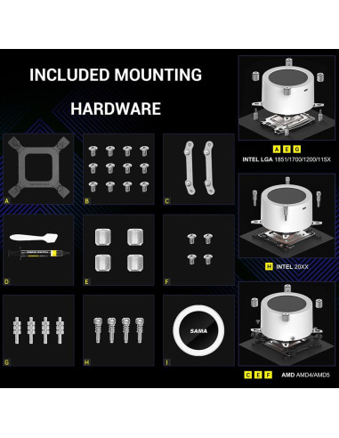 Enfriador de CPU Líquido SAMA Q70 360mm con Pantalla LCD 2.8"