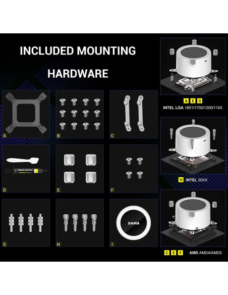 Enfriador de CPU Líquido SAMA Q70 360mm con Pantalla LCD 2.8"