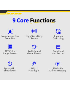 Medidor de Humedad de Madera ZIZEV Sin Pin 2.4" Pantalla Color 2