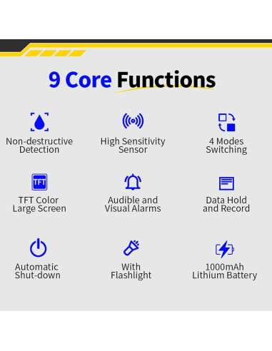 Medidor de Humedad de Madera ZIZEV Sin Pin 2.4" Pantalla Color