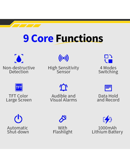 Medidor de Humedad de Madera ZIZEV Sin Pin 2.4" Pantalla Color