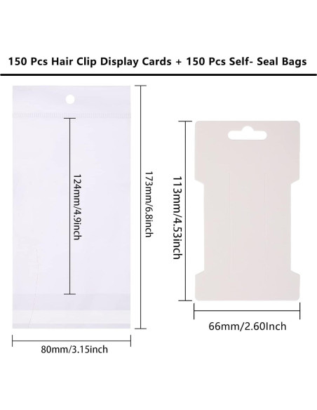 CEE Tarjetas de Exhibición y Bolsas Autocierre - 150 Piezas