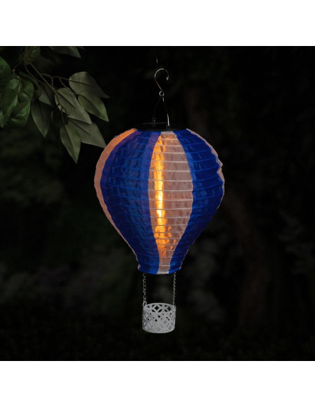 Globo Aerostático Solar LED Alpine 33 cm Azul Decoración