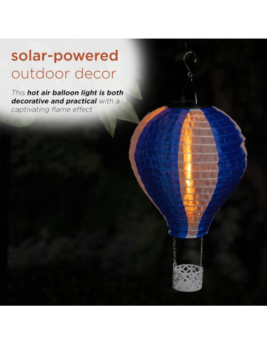 Globo Aerostático Solar LED Alpine 33 cm Azul Decoración