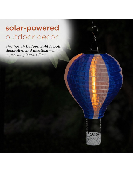 Globo Aerostático Solar LED Alpine 33 cm Azul Decoración