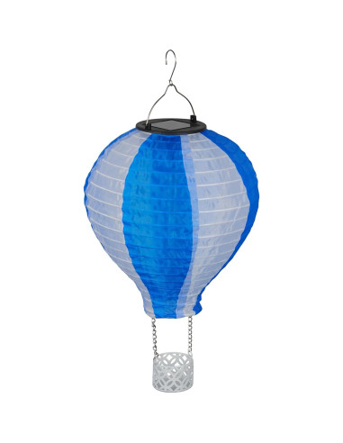 Globo Aerostático Solar LED Alpine 33 cm Azul Decoración