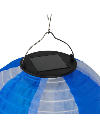 Globo Aerostático Solar LED Alpine 33 cm Azul Decoración