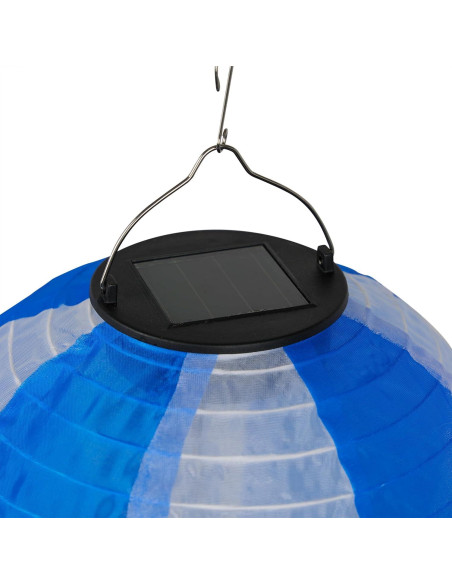 Globo Aerostático Solar LED Alpine 33 cm Azul Decoración