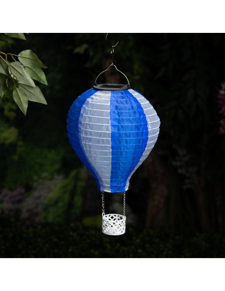 Globo Aerostático Solar LED Alpine 33 cm Azul Decoración