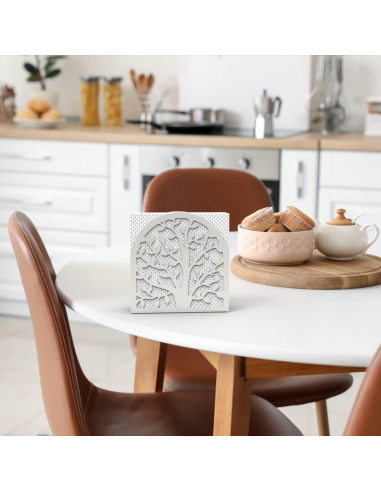 Soporte de Servilletas de Metal Decorelax Árbol de Vida Plata