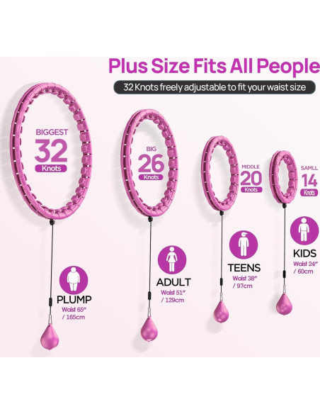 Aro de Ejercicio Inteligente APzek U1-Pur-32kn 32 Nudos 165 cm