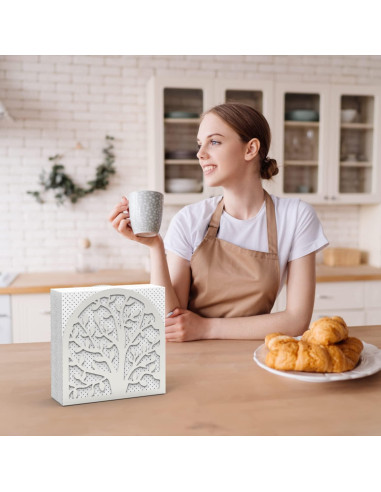 Soporte de Servilletas de Metal Decorelax Árbol de Vida Plata