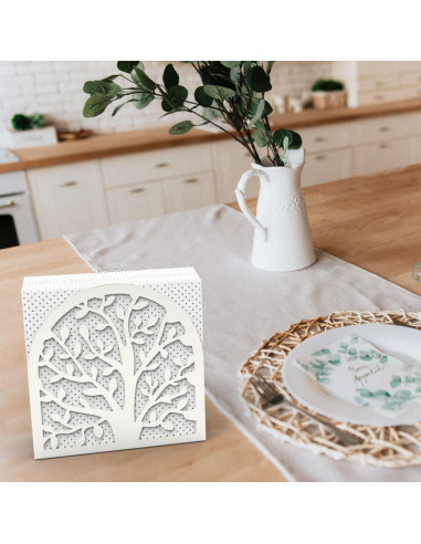 Soporte de Servilletas de Metal Decorelax Árbol de Vida Plata
