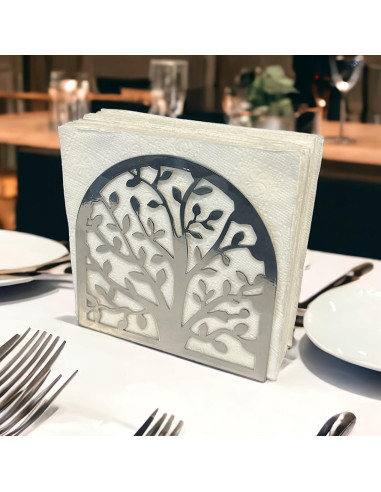 Soporte de Servilletas de Metal Decorelax Árbol de Vida Plata