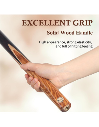 Kmise Snooker Pool Cue 3/4 División Hecho a Mano 145 cm