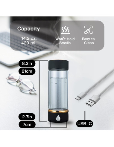 Botella de Agua de Hidrógeno SPHydVita - 5000 PPB - Portátil