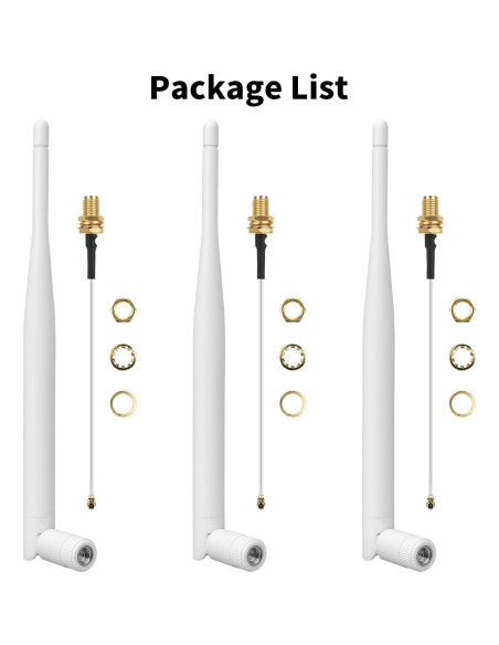 Antena LoRa 915MHz 3dBi SMA Macho + Cable 10cm 3Pack Blanco Antena LoRa 915MHz 3dBi SMA Macho + Cable 10cm 3Pack Blanco