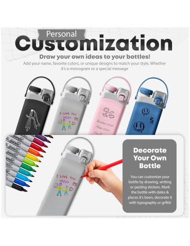 Botella de Agua Plegable 0.57L Silicona BPA Free Gris Claro