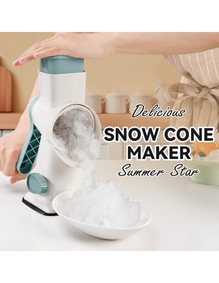 Máquina de Hielo Raspado Manual 335B Blanca con Cuchillas de Acero