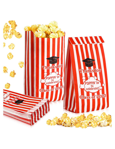 120 Bolsas de Palomitas de Maíz Gilprop para Graduación 21x9x6cm
