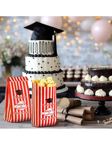 120 Bolsas de Palomitas de Maíz Gilprop para Graduación 21x9x6cm